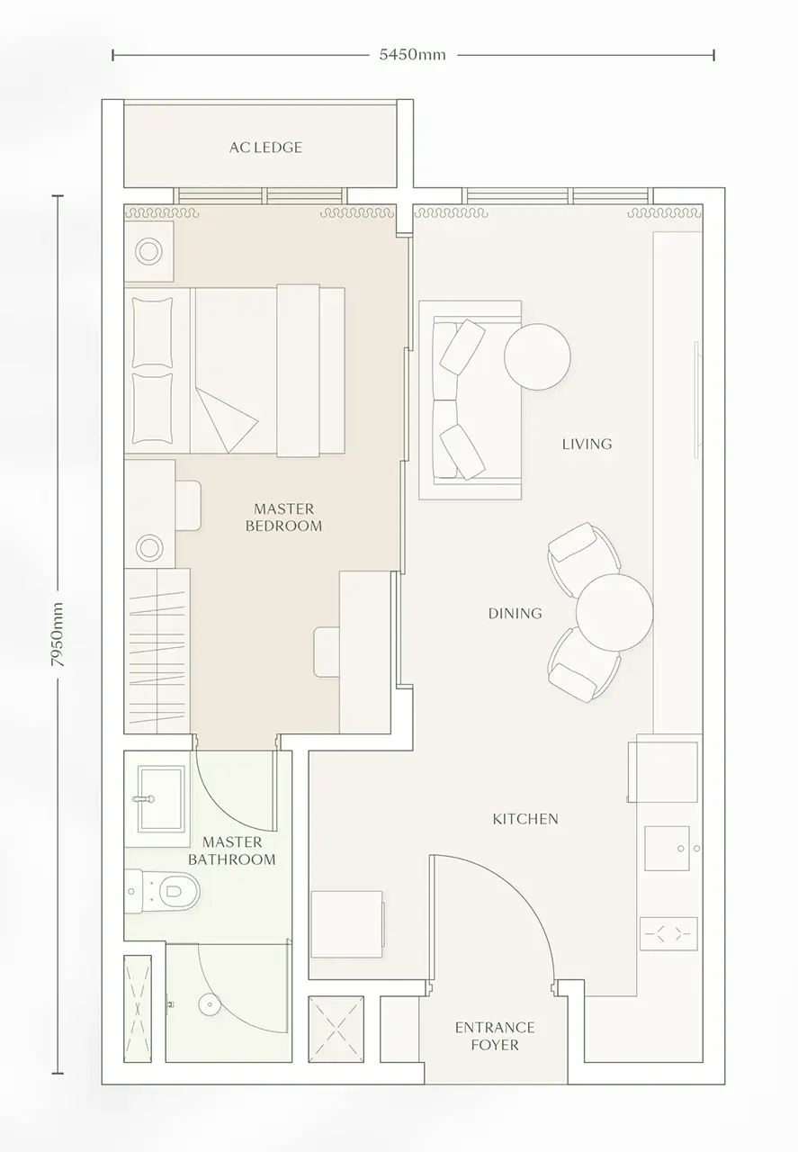 1-Bedroom / Studio - TYPE A